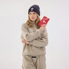 MLB-PP112   MLB Philadelphia Phillies Zip Wallet Baseball Stitch Detail