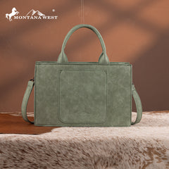 MW1323-8011  Montana West Tooled Collection Tote/Crossbody