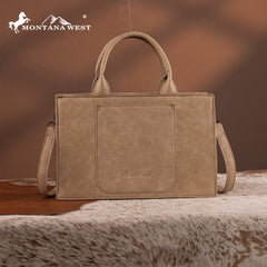 MW1323-8011  Montana West Tooled Collection Tote/Crossbody