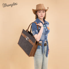 WG250G-8119BK   Wrangler Buckle Concealed Carry Large Tote-Black