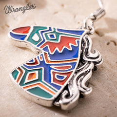 WGE-2001S  Wrangler Horse Head Drop Earrings - SR