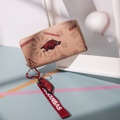 NC-AFU011KH  University of Arkansas Razorbacks Wallet/Wristlet - Khaki