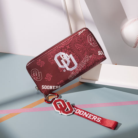 NC-OU011BDY  University of Oklahoma Sooners Wallet/Wristlet - Burgundy
