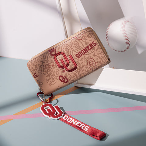 NC-OU011TN  University of Oklahoma Sooners Wallet/Wristlet - Tan