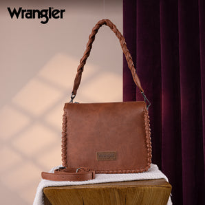 WG183-8312 Wrangler Whipstitch Braided Strap Hobo/Crossbody Bag