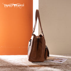 TR203G-8600  Trinity Ranch Genuine Hair-On Cowhide Tooled Collection Concealed Carry Tote