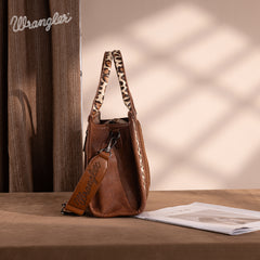WG133-81203S  Wrangler Leopard Print Concealed Carry Tote/Crossbody - Brown(ONLINE ONLY)