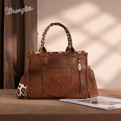 WG133-81203S  Wrangler Leopard Print Concealed Carry Tote/Crossbody - Brown(ONLINE ONLY)