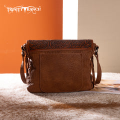 TR203-8360  Trinity Ranch Genuine Hair-On Cowhide Tooled Collection Crossbody