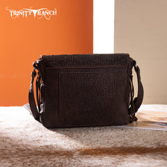 TR203-8360  Trinity Ranch Genuine Hair-On Cowhide Tooled Collection Crossbody
