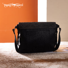 TR203-8360  Trinity Ranch Genuine Hair-On Cowhide Tooled Collection Crossbody