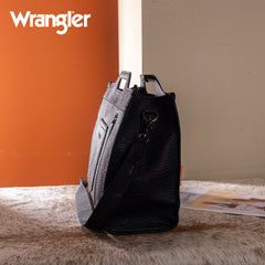 WG283-014  Wrangler Genuine Cowhide Carry-All Cowhide Large Tote /Crossbody - Black