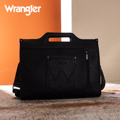 WG283-014  Wrangler Genuine Cowhide Carry-All Cowhide Large Tote /Crossbody - Black