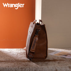 WG283-014  Wrangler Genuine Cowhide Carry-All Cowhide Large Tote /Crossbody - Brown