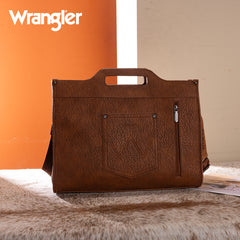 WG283-014  Wrangler Genuine Cowhide Carry-All Cowhide Large Tote /Crossbody - Brown
