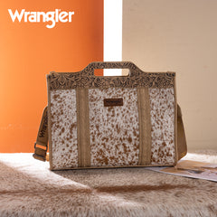 WG283-014  Wrangler Genuine Cowhide Carry-All Cowhide Large Tote /Crossbody - Tan