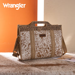 WG283-014  Wrangler Genuine Cowhide Carry-All Cowhide Large Tote /Crossbody - Tan