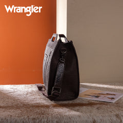 WG283-014  Wrangler Genuine Cowhide Carry-All Cowhide Large Tote /Crossbody - Coffee