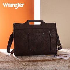 WG283-014  Wrangler Genuine Cowhide Carry-All Cowhide Large Tote /Crossbody - Coffee