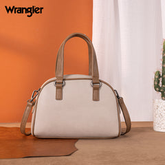 WG185-5112 Wrangler Whipstitch  Collection Satchel/Crossbody Bag -Light Grey