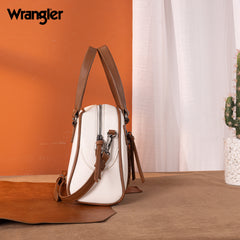 WG185-5112 Wrangler Whipstitch  Collection Satchel/Crossbody Bag -Beige
