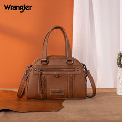 WG185-5112 Wrangler Whipstitch  Collection Satchel/Crossbody Bag -Brown