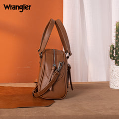 WG185-5112 Wrangler Whipstitch  Collection Satchel/Crossbody Bag -Brown