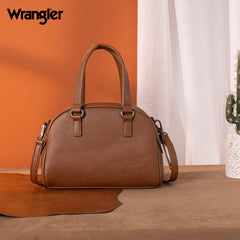 WG185-5112 Wrangler Whipstitch  Collection Satchel/Crossbody Bag -Brown