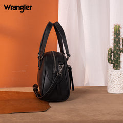 WG185-5112 Wrangler Whipstitch  Collection Satchel/Crossbody Bag -Black