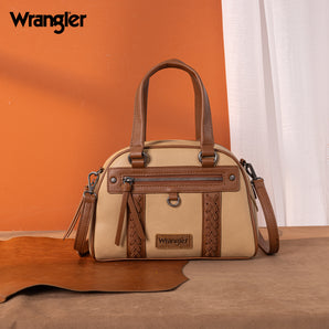 WG185-5112 Wrangler Whipstitch Collection Satchel/Crossbody Bag - Tan