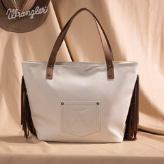 WG233-2002  Wrangler Aztec Embroidered Large Tote Bag- Beige