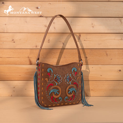 MW1348-918  Montana West Embroidered Hobo Bag