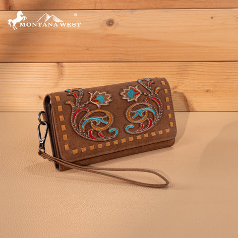 MW1348-W002 Montana West Embroidered Collection Wallet