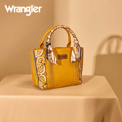 WG331-2005  Wrangler Bandana Paisley Print Tote/Crossbody -Yellow