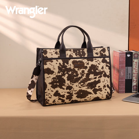 WG288-8119  Wrangler Carry-All Large Tote Work Tote /Crossbody - Cow-Coffee
