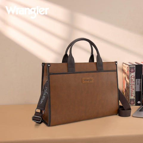 WG288-8119  Wrangler Carry-All Large Tote Work Tote /Crossbody - Brown-Coffee