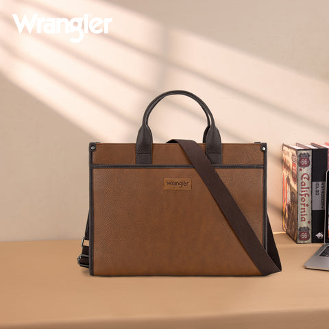 WG288-8119  Wrangler Carry-All Large Tote Work Tote /Crossbody - Brown-Coffee