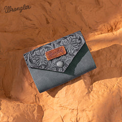 WG224-W072  Wrangler Floral Tooled Card Holder -Jean