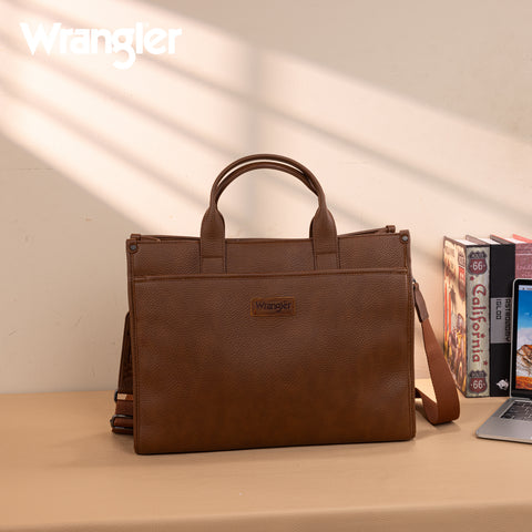 WG288-8119  Wrangler Carry-All Large Tote Work Tote /Crossbody - Brown