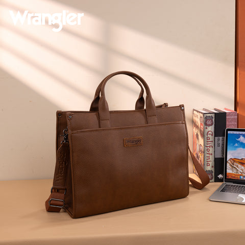 WG288-8119  Wrangler Carry-All Large Tote Work Tote /Crossbody - Brown