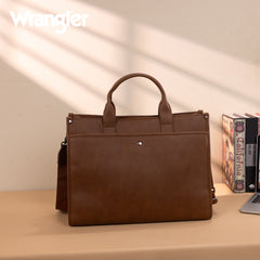 WG288-8119  Wrangler Carry-All Large Tote Work Tote /Crossbody - Brown