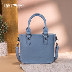 TR192-8800  Trinity Ranch Floral Tooled Collection Mini Tote/Crossbody - Jean