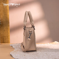TR192-8800  Trinity Ranch Floral Tooled Collection Mini Tote/Crossbody -Tan