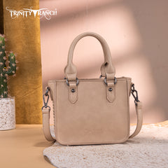 TR192-8800  Trinity Ranch Floral Tooled Collection Mini Tote/Crossbody -Tan