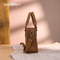TR192-8800  Trinity Ranch Floral Tooled Collection Mini Tote/Crossbody - Light Brown