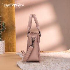 TR192-8800  Trinity Ranch Floral Tooled Collection Mini Tote/Crossbody - Pink