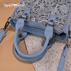 TR192-8800  Trinity Ranch Floral Tooled Collection Mini Tote/Crossbody - Jean