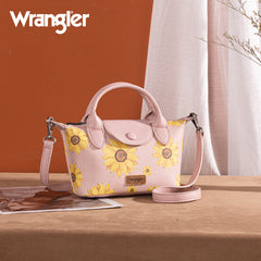 WG204-426  Wrangler Sunflower Print Mini Top Handle Crossbody - Pink