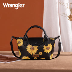 WG204-426  Wrangler Sunflower Print Mini Top Handle Crossbody - Black