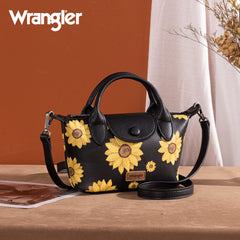 WG204-426  Wrangler Sunflower Print Mini Top Handle Crossbody - Black